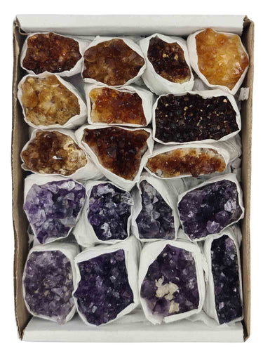 Amethyst and Citrine Clusters Box-Oddball Crystals