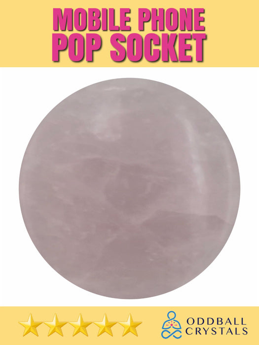 Pop Socket Rose Quartz-Oddball Crystals