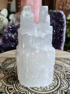 Selenite Twin Towers Medium Size-Oddball Crystals
